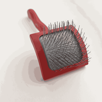 EVERSHARP Brosse démêlante ergonomique en fer rouge simple avec design écologique pour toilettage professionnel des chats et des chiens