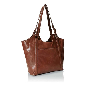 Sac fourre-tout en cuir véritable pour femme, style bohème, motif floral embossé, fermeture éclair, bandoulière avec pompon décoratif - Product Image 2