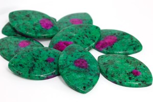 Rubí Natural en Zoisita, Cabujón en Forma de Ojo de Caballo, Piedra Preciosa, Cristal Curativo, Suministro para Joyería - Product Image 3