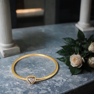 แหวนเพชรพลอยทรงไข่มุกประดับเพชรซิรคอนแบบฝังขอบ ชุบทอง 18K สไตล์ชาติพันธุ์ รุ่น GRG R01GRG สำหรับทุกเพศ เหมาะสำหรับงานหมั้น งานปาร์ตี้ และงานแต่งงาน - Product Image 2