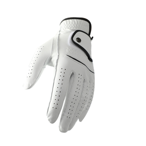 SOSH4 White Leather <b>Golf</b> Glove Full Finger Breathable Non-Slip Adjustable Wrist Outdoor Sports Left Hand - Product Image 4