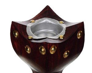 Luxury Handmade <b>Eco</b>-friendly Wooden Bakhoor Burner Arabic Mabkhara Oud Incense Brass <b>Dot</b> Design Islamic Religious Home Decor - Product Image 2