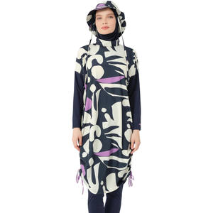 High Quality Women's <b>Burkini</b> Set 2 Piece High Cut Bottom Print <b>Swimwear</b> Spandex/Polyester Breathable Quick Dry - Product Image 6