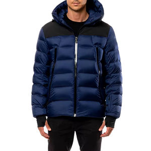 Wholesale Custom Logo Front Stand Collar Reversible Breathable Waterproof Winter High Street Outdoor Use <b>Men</b> Canvas Puffer - Product Image 1
