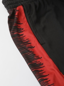 Women's Sporty Shorts With Pockets <b>Elastic</b> Waist Knitted Quick Dry Color Blocking Red Black Regular Fit - Product Image 6