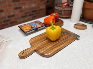 Tabla de servir de madera de acacia con asa, tabla de charcutería de madera, tabla de quesos, tabla de cortar para cocina - Product Image 1
