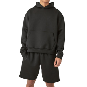 Ensemble 2 pièces décontracté hiver 2026 pour homme : sweat à capuche uni et short longueur genou, 100 % coton, écologique, respirant et léger - Product Image 4