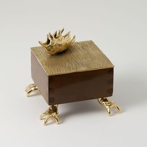 New Arrival Brass Decorative Storage <b>Box</b> Wooden Handmade Jar Luxury Tabletop Organizer Premium Home Decor <b>Gift</b> Item For Home Use - Product Image 4