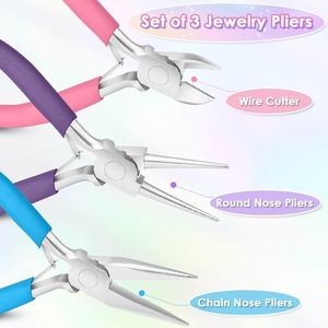 3-Piece Jewelry <b>Pliers</b> <b>Set</b> Needle Nose Round Nose <b>Pliers</b> with Wire Cutter for Jewelry Repair Wire Wrapping Beading Crafts - Product Image 3