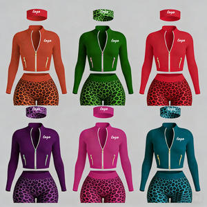 2026 Active Wear Set Polka Dot Printing Women Outfits <b>Workout</b> Women Set Jogger Yoga <b>Jacket</b> Leggings Tracksuit Set - Product Image 2