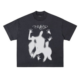 YOURBRAND Men's Black Short Sleeve <b>T</b>-<b>Shirt</b> Skull Pattern O-Neck Regular Fit <b>Punk</b> Style Printed Cotton Jersey - Product Image 3