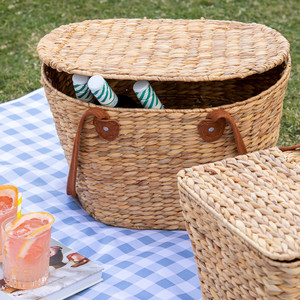 Best Selling Woven <b>Storage</b> <b>Basket</b> with Handle Hyacinth Picnic <b>Basket</b> Picnic Gift Box for an Intimate Park or Beach Lunch - Product Image 5