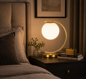 Lampe de table en métal artisanale avec abat-jour en tissu E26 LED, éclairage décoratif moderne et écologique pour salon, bureau à domicile, hôtel - Product Image 5