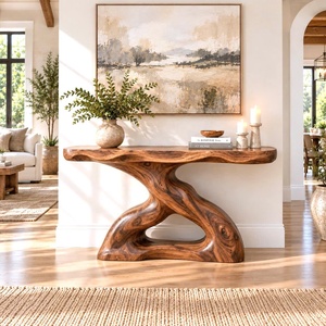 Table d'entrée en bois, style classique, console en bois massif naturel, produit au design créatif, meubles en bois, décoration intérieure - Product Image 4