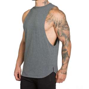 Camiseta sin mangas de punto de elastano transpirable personalizable para hombre, con estampado personalizado, bordado, para uso casual en el gimnasio, con logotipo privado, precio al por mayor - Product Image 5