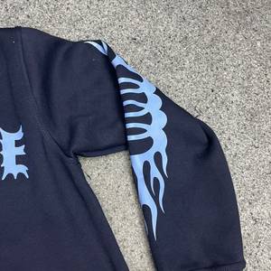 Sudadera con capucha personalizada con cremallera completa para hombre, de gran tamaño, con estampado gráfico, de algodón y forro polar, estilo urbano, con cremallera, OEM - Product Image 5