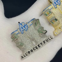 Collier pendentif lettre AP, perle d'eau douce, sertissage pavé, plaqué or 18 carats, style hip-hop unisexe, à porter au quotidien
