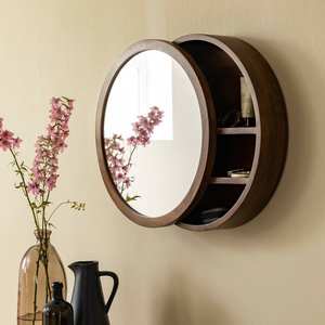 Espejo Vandana Optima Terra con Estantes de Madera de Mango Oscuro - Product Image 4