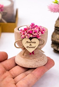 Wood <b>Tea</b> <b>Light</b> Holder Set Round Handmade Candle Holder for Home Decoration - Product Image 3