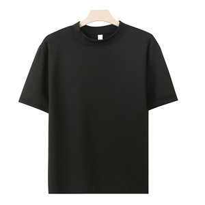 OEM Mens 280G Heavyweight German Fleece <b>T</b> <b>Shirt</b> Short Sleeve Warm Mid Neck Base Layer Autumn Winter Thick Casual Thermal <b>T</b> <b>Shirt</b> - Product Image 5