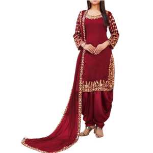 Ropa Tradicional, Vestidos Anarkali Punjabi, Ropa India y Pakistaní, Colores Personalizados, Vestido Patiala con Vuelo, Colección de Bodas - Product Image 3