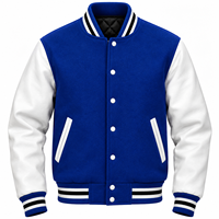 Veste universitaire décontractée pour homme, bicolore, à col montant, boutonnée, avec manches contrastées, style baseball, universitaire, letterman