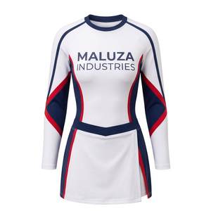 Conjuntos de Uniformes de Porristas con Brillo Metálico, Ropa de Actuación con Brillo Elegante, Colores Personalizados para Equipos, Spandex/Poliéster, Front National - Product Image 1