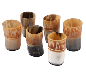 Verre à bière médiéval en corne de buffle de qualité supérieure, design moderne, base en bois, verre court, prix abordables - Product Image 6