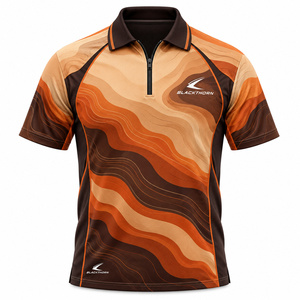 Vente en gros de maillots de fléchettes respirants à séchage rapide 100% polyester, sublimation, t-shirt polo pour hommes, design personnalisé, maillots de fléchettes - Product Image 1
