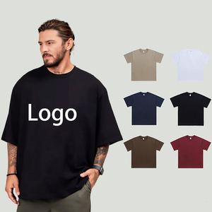 Camiseta de Algodón Extra Grande para Hombre, Color Sólido, Cuello Redondo, Manga Corta, Informal, Tejido de Punto, Transpirable, con Logotipo Estampado en la Parte Delantera - Product Image 1