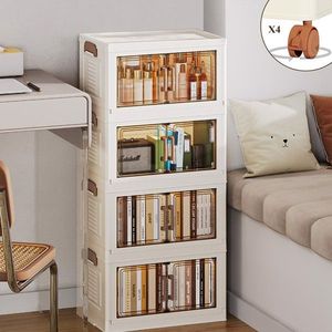 Organizzatore Pieghevole a Due Livelli con Coperchio Trasparente e Ruote, Scatola di Plastica Richiudibile per Stoccaggio, Piccolo Organizer - Product Image 3