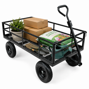 Chariot utilitaire robuste de 1500 lb, chariot de jardin en acier à 4 roues pour la cour, la ferme, la pelouse et le transport extérieur ODGGAD014 - Product Image 1