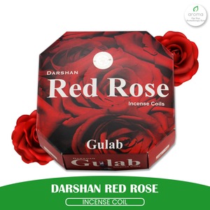 Bobines d'encens Darshan Red Rose, parfumées au Gulab, encens aromatique indien pour usage domestique - Product Image 4