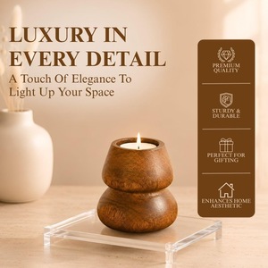 Support de bougie en bois minimaliste, fait main, naturel, décoration de table rustique, centre de table, activités religieuses, cadeau de Noël, mariage, maison - Product Image 6