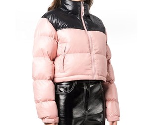 Quilted Puffer Jacket <b>Women</b> Winter Short <b>Coat</b> With Contrast Color Block Stand Collar Zipper Closure Full Sleeve - Product Image 6