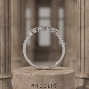 แหวนทองคำแท้ 14K ประดับเพชรเลี้ยงในห้องปฏิบัติการ ดีไซน์มงกุฎทันสมัย วงแหวนเพชรแบบเรียบง่าย สามารถสวมซ้อนกันได้ เหมาะสำหรับแหวนแต่งงาน - Product Image 6