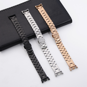 Correa de Reloj de Acero Inoxidable con Hebilla de Mariposa para Xiaomi Mi <span class=keywords><strong>Band</strong></span> 8/9/10, Correa de Metal con Patrón <span class=keywords><strong>H</strong></span> para Mi <span class=keywords><strong>Band</strong></span> 10/9/8 - Product Image 4