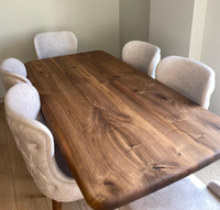 Table à manger rectangulaire réglable en bois de manguier de haute qualité avec plateau en bois de manguier rustique, utilisée dans les cafés, les restaurants et les maisons.