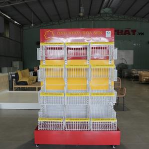 Modern Metallic Rectangular Display <b>Rack</b> with Detachable Shelf Varnish Finish | OEM Service Accepted | Vietnam OEM Factory - Product Image 1