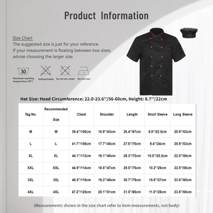 Veste de chef pour homme, bordeaux, manches courtes, avec boutons noirs et poche, pour usage en restaurant - Product Image 5