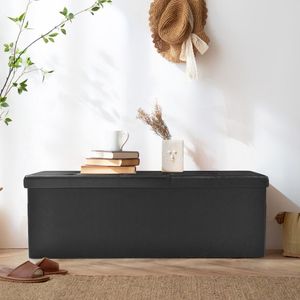 Banc de rangement pliable de 45 pouces avec mousse à mémoire de forme, tabourets et ottomanes confortables - Product Image 5