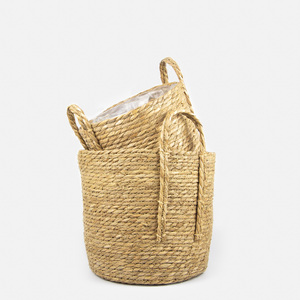 Wholesale Handwoven Seagrass Planter <b>Basket</b> with Handles Liner Boho Indoor Outdoor Storage Pot <b>for</b> Home Garden Decor OEM ODM - Product Image 6