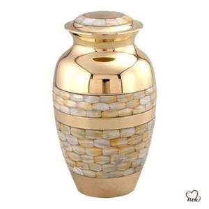 Handcrafted Brass Metal Cremation Urn for Human Ashes Adult Funeral Urn Large Decorative Memorial Urns for Burial or Home Niches - Product Image 1