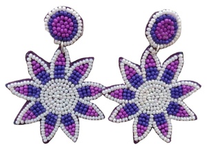 ต่างหูปักจากอินเดียต่างหูแฮนด์เมดสำหรับผู้หญิงและเด็กผู้หญิงต่างหูลูกปัดหลากสี - Product Image 1