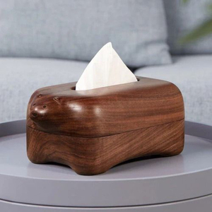 Boîte à mouchoirs en bois au design original, support de mouchoirs faits à la main pour la maison, le bureau, la coiffeuse, boîte à mouchoirs artisanale - Product Image 1