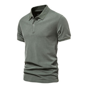 Polo Homme Grande Taille en Coton Tricoté Imprimé Léger Décontracté à Manches Courtes Col Rabattu Tendance Streetwear 2026 - Product Image 2