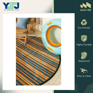 Fournisseur leader de tapis d'extérieur de qualité supérieure, résistants à la corrosion, en polypropylène 100%, tapis rond en plastique en vente - Product Image 4