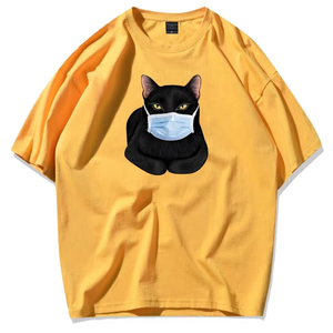 Camisetas Personalizadas Extra Grandes para Hombre con Estampado de Gato, Camisetas de Algodón Jersey Hechas a Medida, Transpirables, Estilo Casual de Verano - Product Image 3