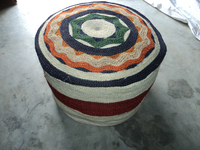 Pouf ottoman en jute tressé fait main, coussin de sol écologique en chanvre pour salon, chambre, décoration Art Déco, mariage, maison
