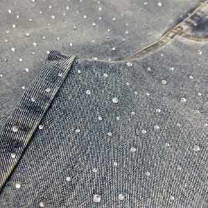 Denim Shorts Streetwear Custom Vintage Wash Shorts <b>Men</b> <b>Jeans</b> Shorts With Rhinestones Denim Shorts - Product Image 2